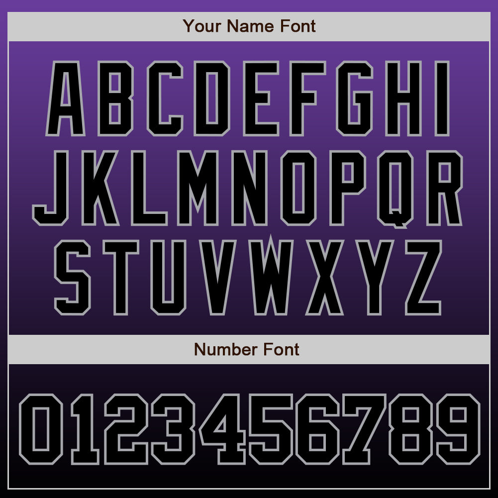 Custom Purple Black-Gray Authentic Fade Fashion Baseball Jersey