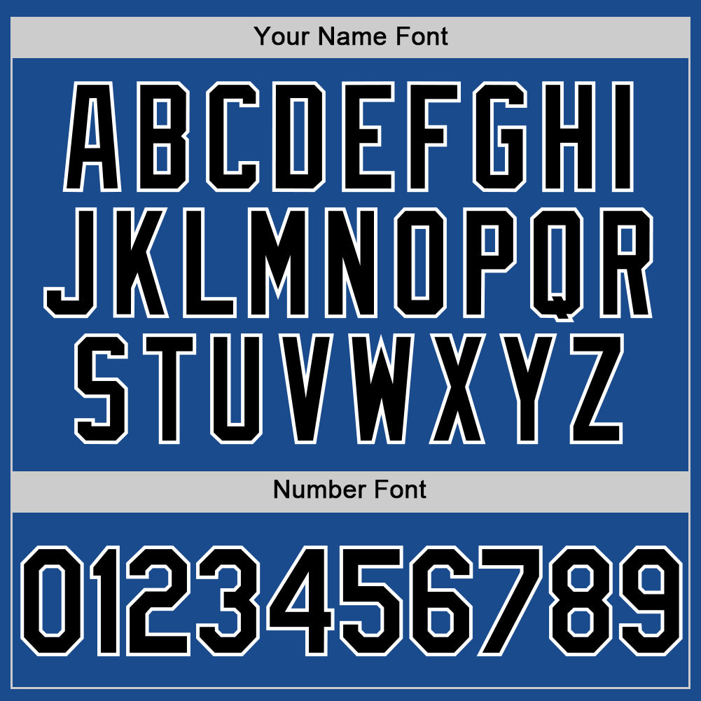 Custom Blue Black-White Authentic Throwback Baseball Jersey