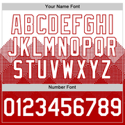 Custom White Red 3D Pattern Design Gradient Square Shapes Authentic Baseball Jersey