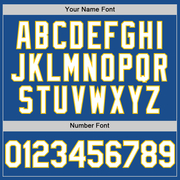 Custom Blue White-Yellow Mesh Authentic Throwback Baseball Jersey