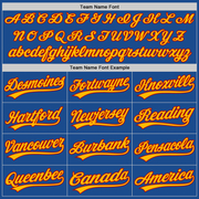 Custom Blue Red-Gold Authentic Throwback Baseball Jersey