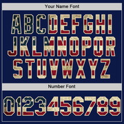 Custom Navy Vintage USA Flag-Cream 3D Pattern Design Gradient Style Twinkle Star Authentic Baseball Jersey