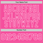 Custom White Pink 3D Pattern Design Gradient Style Twinkle Star Authentic Baseball Jersey