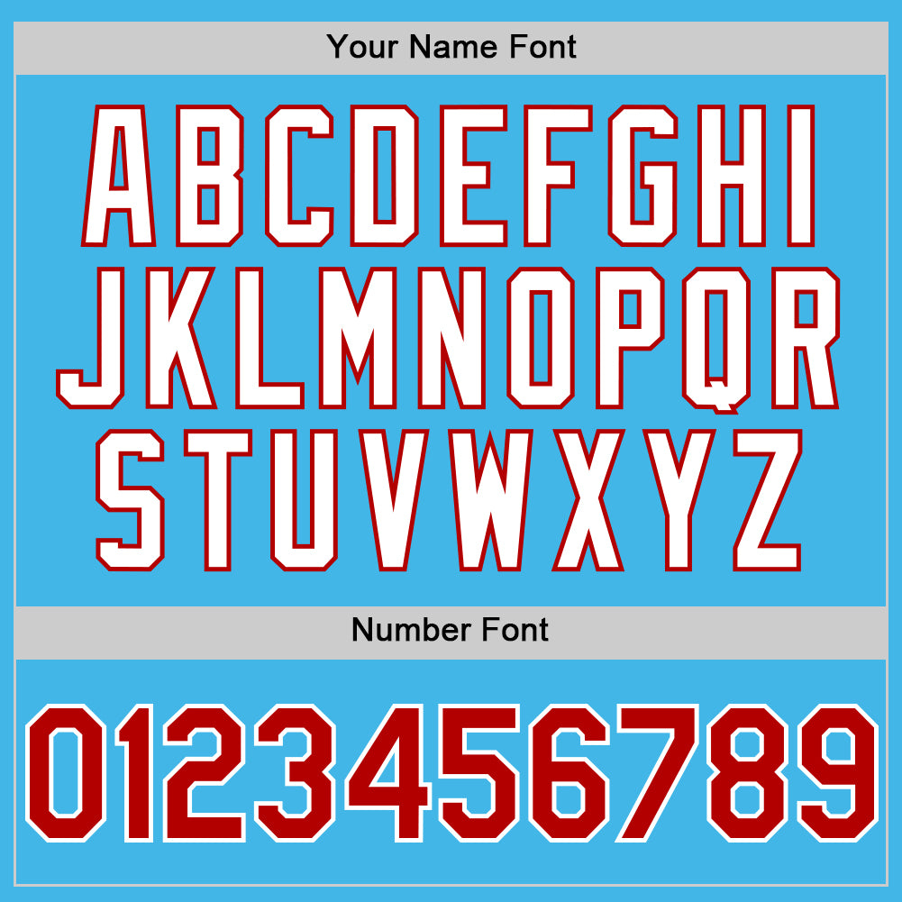 Custom Sky Blue Red-White 3D Pattern Design Gradient Style Twinkle Star Authentic Baseball Jersey