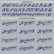 Custom Gray Navy-White 3D Pattern Design Gradient Style Twinkle Star Authentic Baseball Jersey