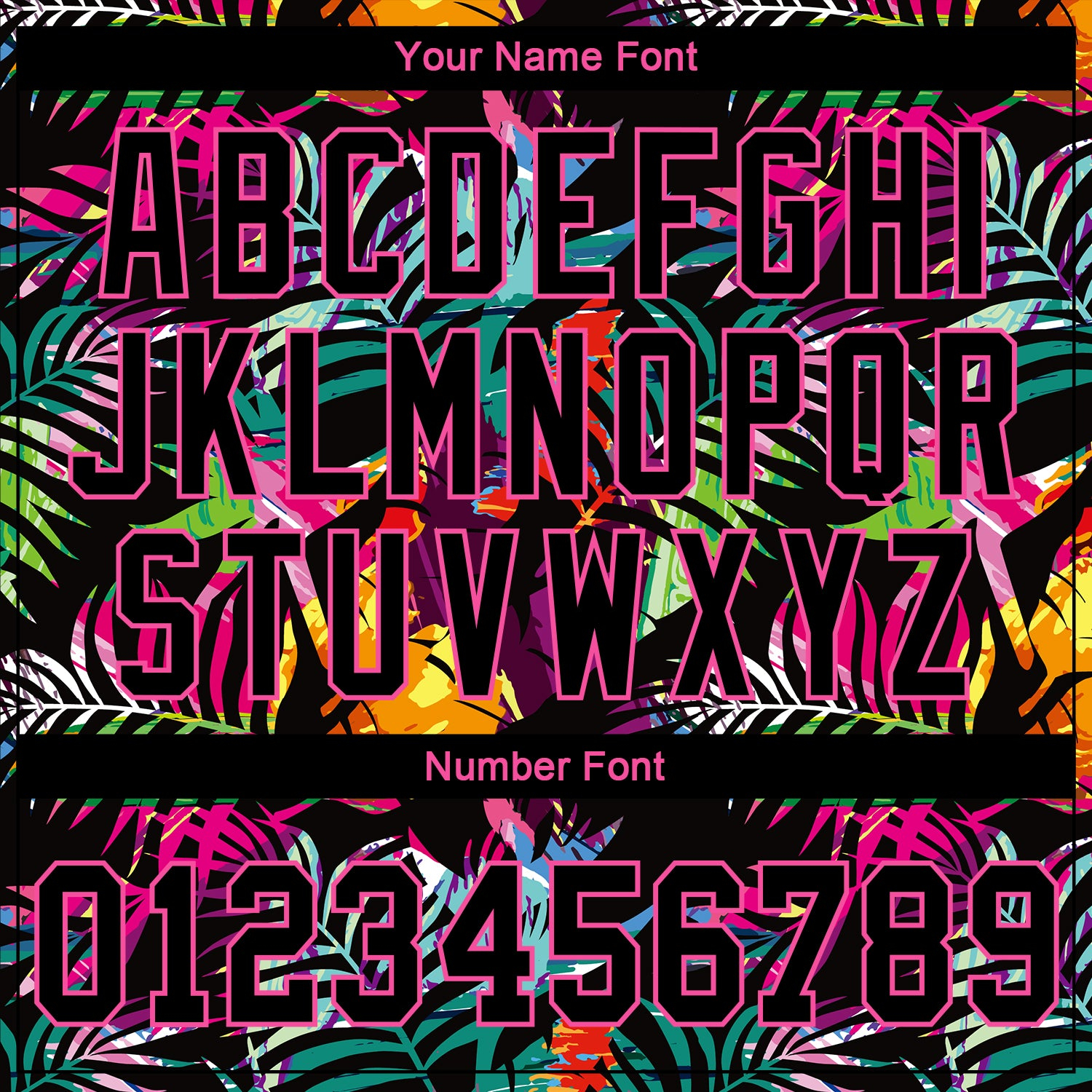 Custom Black Black-Pink 3D Pattern Design Tropical Palm Leaves Authentic Baseball Jersey