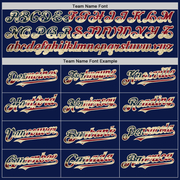 Custom Navy Vintage USA Flag-Cream 3D Pattern Design Gradient Style Twinkle Star Authentic Baseball Jersey