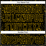 Custom Black Yellow 3D Pattern Design Abstract Splatter Ink Authentic Baseball Jersey