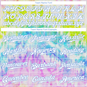 Custom Tie Dye Pink-Light Blue 3D Rainbow Authentic Baseball Jersey