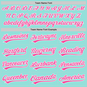 Custom Ice Blue Pink-White Authentic Baseball Jersey