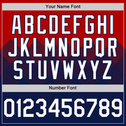 Custom Red White-Navy 3D Pattern Design Gradient Square Shapes Authentic Baseball Jersey