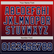 Custom Red Navy-White Authentic Fade Fashion Baseball Jersey