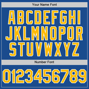 Custom Blue Gold-White Authentic Throwback Baseball Jersey