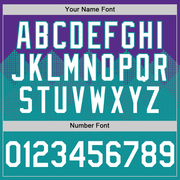 Custom Purple White-Teal 3D Pattern Design Gradient Square Shapes Authentic Baseball Jersey