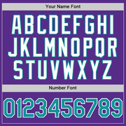 Custom Purple Teal-White 3D Pattern Design Gradient Style Twinkle Star Authentic Baseball Jersey