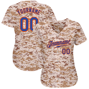 Custom Camo Royal-Orange Authentic Salute To Service Baseball Jersey