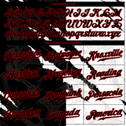 Custom Graffiti Pattern Red-Black 3D Scratch Authentic Baseball Jersey