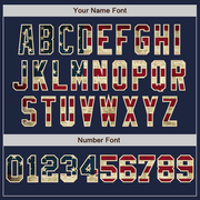 Custom Navy Vintage USA Flag Red-Cream Pinstripe Authentic Split Fashion Baseball Jersey