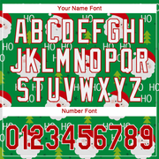 Custom Green Red-White Christmas 3D Authentic Baseball Jersey