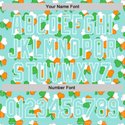 Custom Ice Blue Green-Bay Orange 3D St. Patrick's Day Shamrock Authentic Baseball Jersey