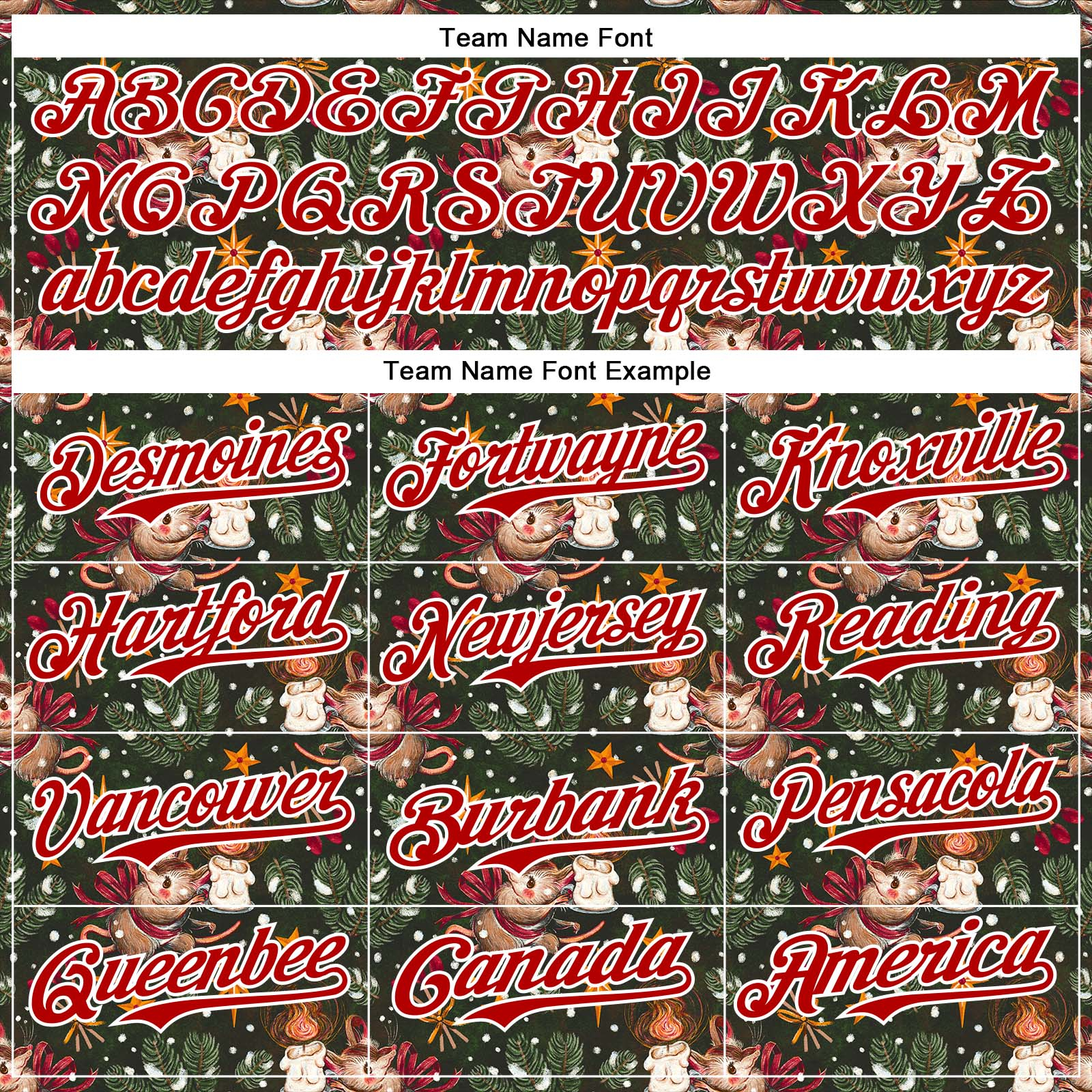 Custom Green Red-White 3D Emi Bee Christmas Mouse Candle Authentic Baseball Jersey