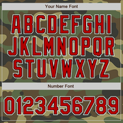 Custom Camo Red-Black Authentic Salute To Service Baseball Jersey