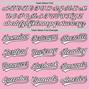 Custom Light Pink White-Black 3D Funny Christmas Authentic Baseball Jersey