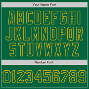Custom Graffiti Pattern Kelly Green-Gold 3D Scratch Authentic Baseball Jersey