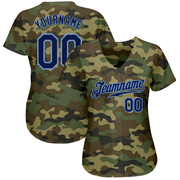 Custom Camo Navy-Powder Blue Authentic Salute To Service Baseball Jersey