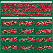 Custom Kelly Green Red-Black Authentic Two Tone Baseball Jersey