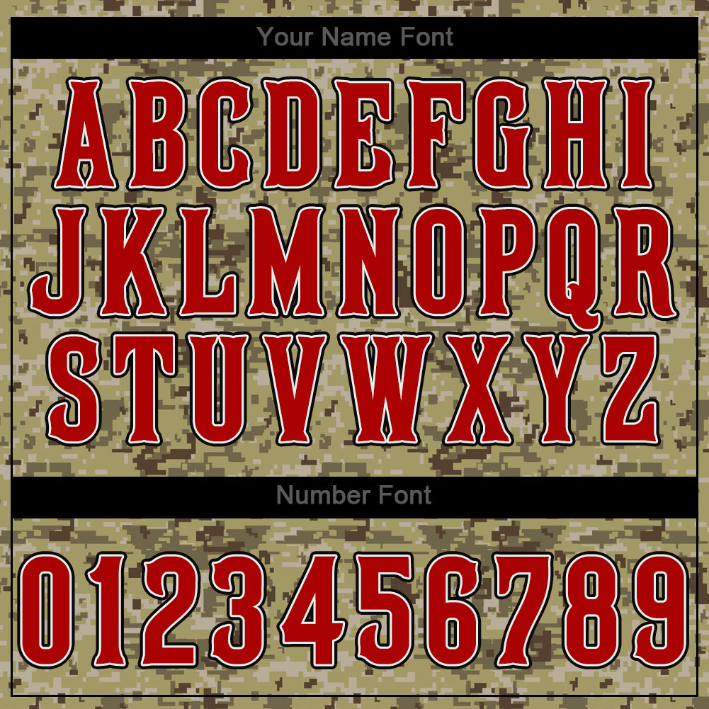 Custom Camo Red-Black Authentic Salute To Service Baseball Jersey