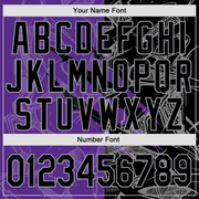 Custom Graffiti Pattern Black Purple-Gray 3D Scratch Authentic Baseball Jersey