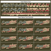 Custom Olive Vintage USA Flag-Cream Authentic Sleeveless Salute To Service Baseball Jersey