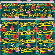 Custom Green Light Yellow-Black 3D Funny Christmas Authentic Baseball Jersey