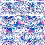 Custom Graffiti Pattern White-Royal 3D Abstract Watercolor Authentic Baseball Jersey