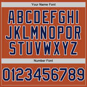 Custom Texas Orange Navy-White Line Authentic Baseball Jersey