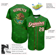 Custom Kelly Green White-Red 3D Mexico Authentic Baseball Jersey