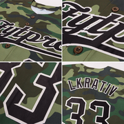 Custom Camo Black-City Cream Authentic Salute To Service Baseball Jersey