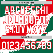 Custom Kelly Green White-Fire Red 3D Mexico Mexican Flag Authentic Baseball Jersey