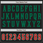 Custom Black Red-Kelly Green Authentic Raglan Sleeves Baseball Jersey