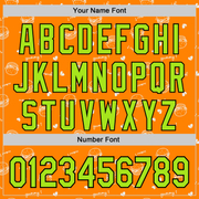 Custom Bay Orange Neon Green-Black 3D Pattern Design Foodie Fast Food Burger Authentic Baseball Jersey