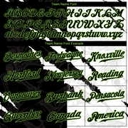 Custom Graffiti Pattern Black-Neon Green 3D Scratch Authentic Baseball Jersey