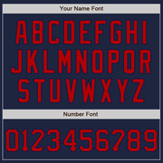 Custom Graffiti Pattern Red-Navy 3D Scratch Authentic Baseball Jersey