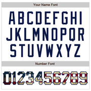 Custom White Vintage USA Flag-Navy Authentic Raglan Sleeves Baseball Jersey