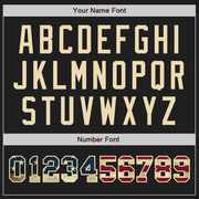 Custom Black Vintage USA Flag-Olive Authentic Two Tone Baseball Jersey