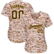 Custom Camo Black-Gold Authentic Salute To Service Baseball Jersey