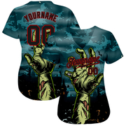 Custom 3D Pattern Halloween Horror Night Trick Treat Authentic Baseball Jersey