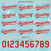 Custom Ice Blue Red-Kelly Green 3D Funny Christmas Authentic Baseball Jersey