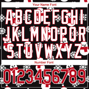 Custom Black Red-White Christmas 3D Authentic Baseball Jersey