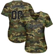 Custom Camo Black-Gray Authentic Salute To Service Baseball Jersey
